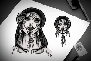 Gypsy woman crying with mustard on her mouth tattoo idea