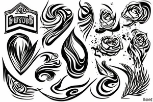 Liquid extends beyond the rectangle tattoo idea