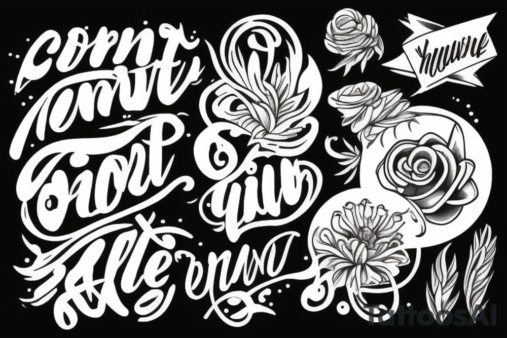 Cornflower, sunset, old-school lettering tattoo idea