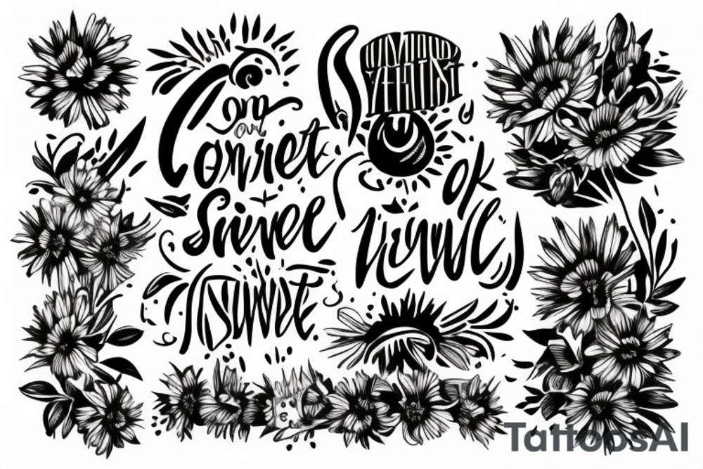 Cornflower, sunset, old-school lettering tattoo idea
