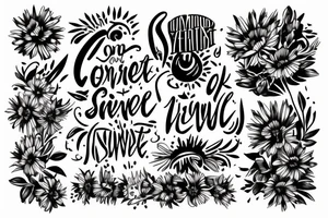 Cornflower, sunset, old-school lettering tattoo idea
