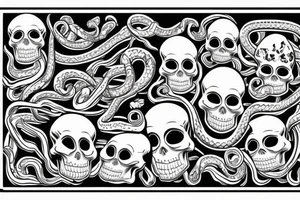 skull with snake tattoo idea