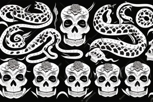 skull with snake tattoo idea