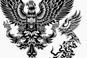 Russian coat of arms eagle stylized in a more Japanese way tattoo idea