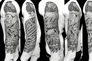 Russian coat of arms eagle stylized in a more Japanese way tattoo idea