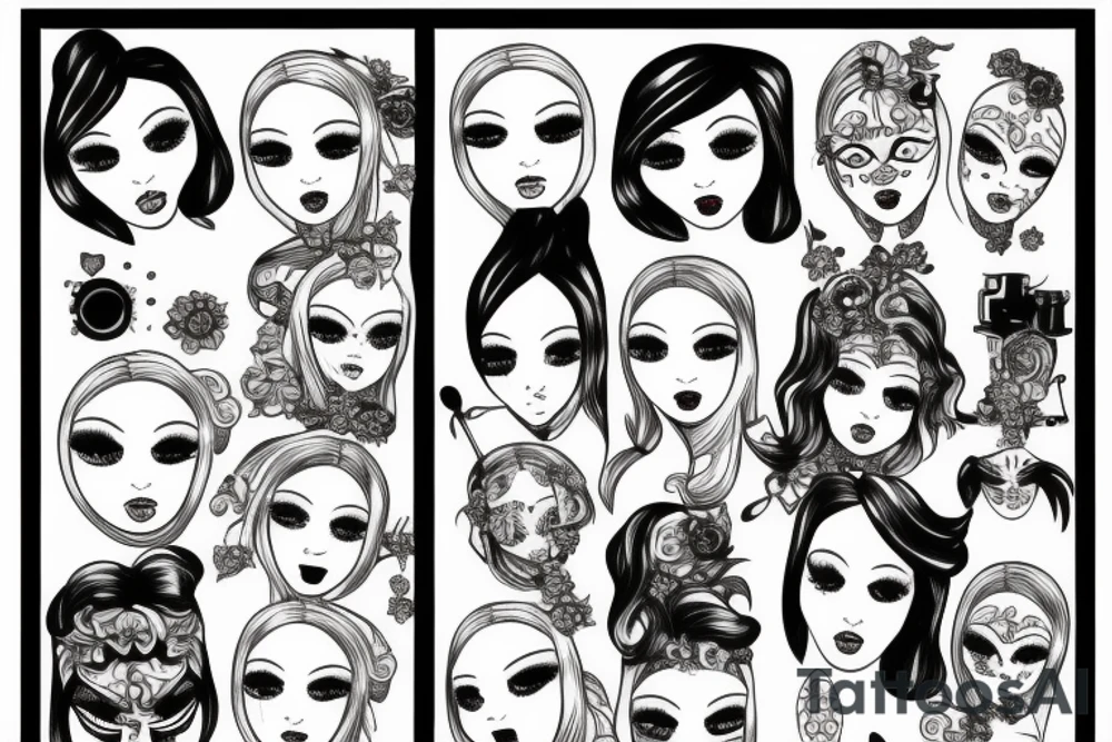 Russian doll with makeup tattoo idea