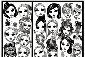 Russian doll with makeup tattoo idea