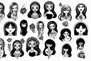 Russian doll with makeup tattoo idea