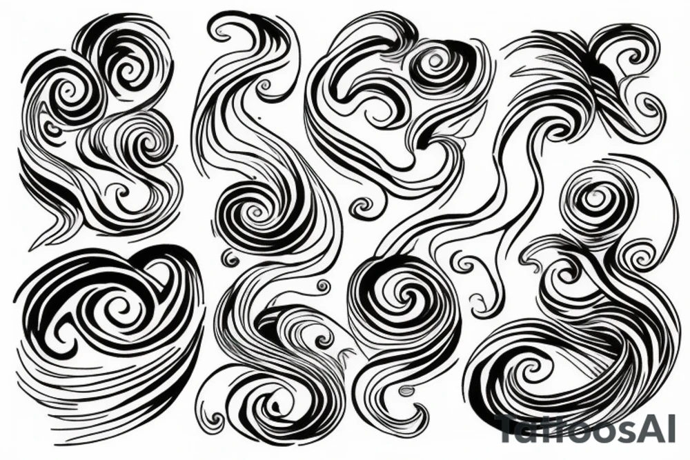 Swirl clouds tattoo idea