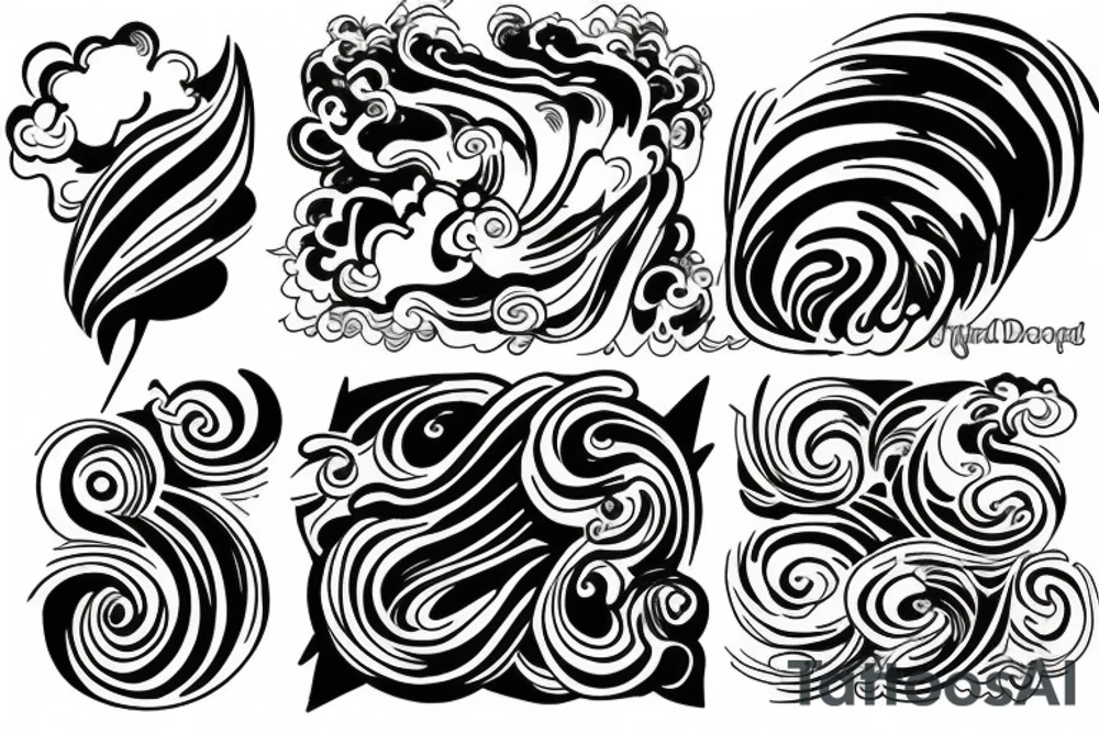 Swirl clouds tattoo idea