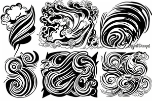 Swirl clouds tattoo idea