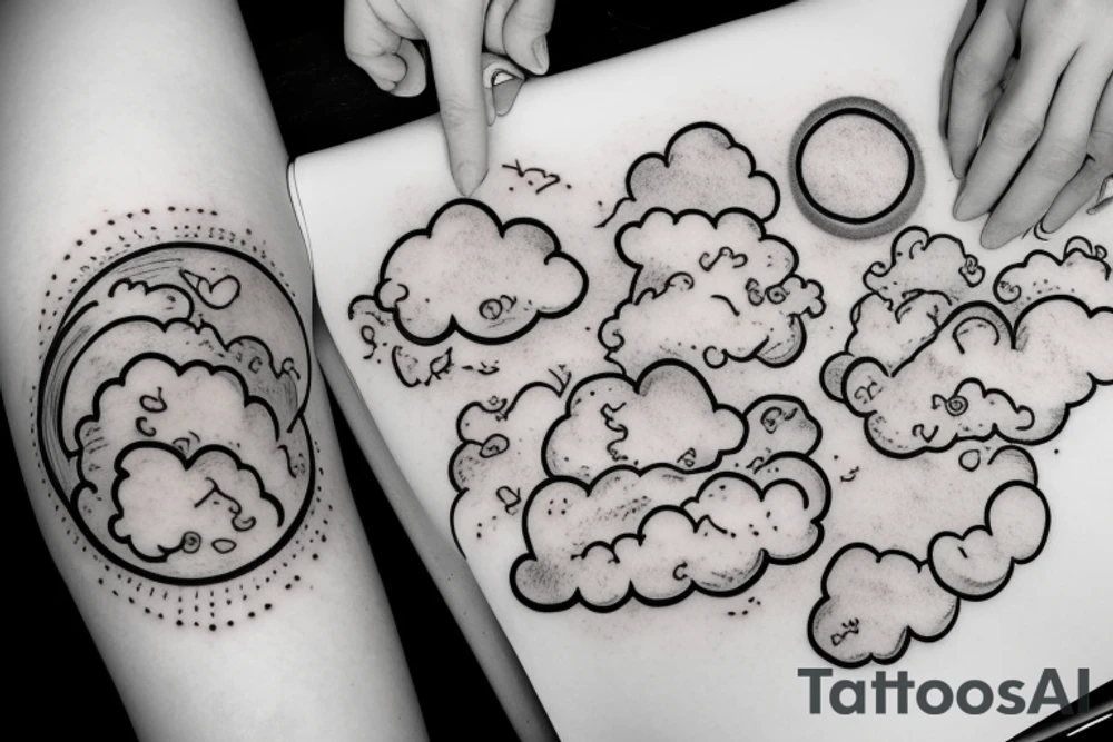Fluffy clouds tattoo idea