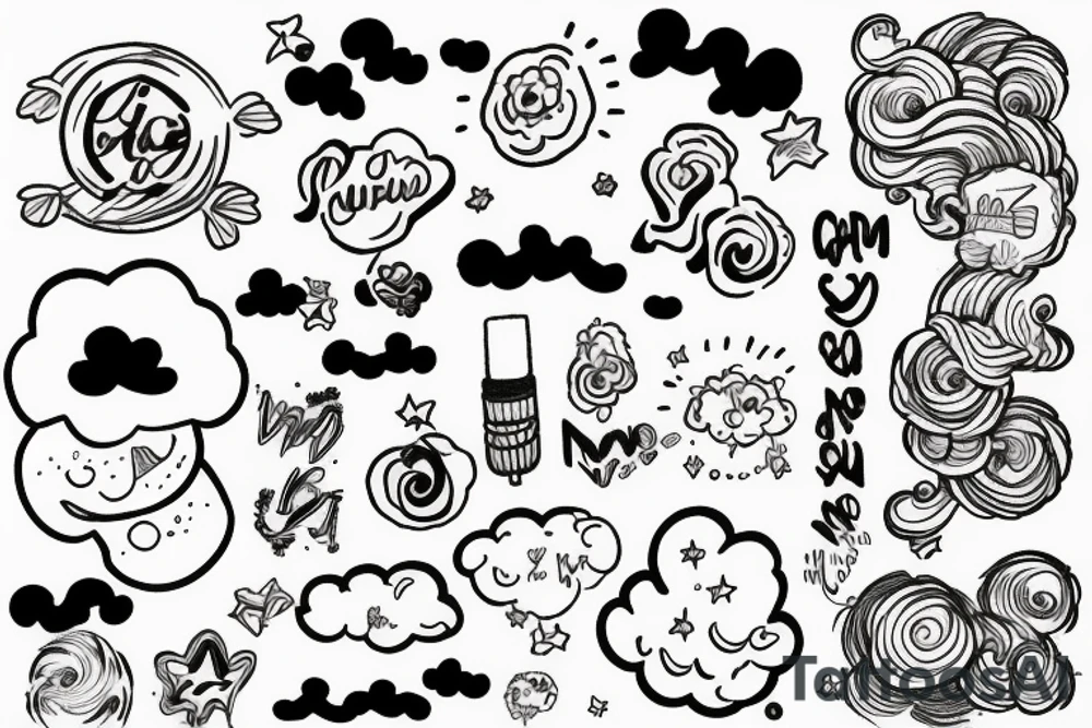 Fluffy clouds tattoo idea