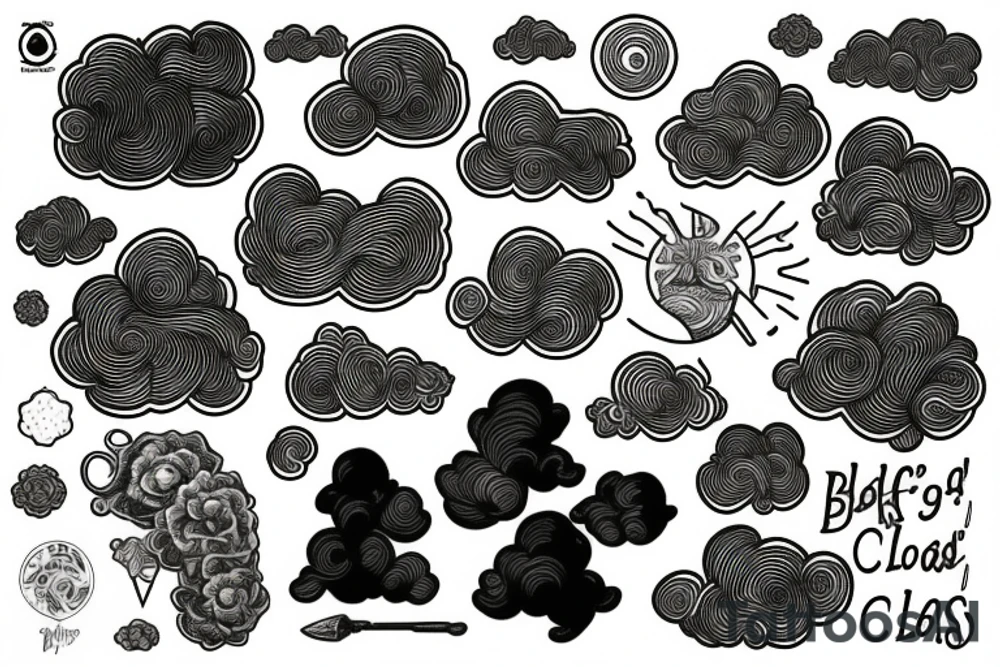 Fluffy clouds tattoo idea