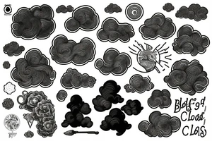 Fluffy clouds tattoo idea
