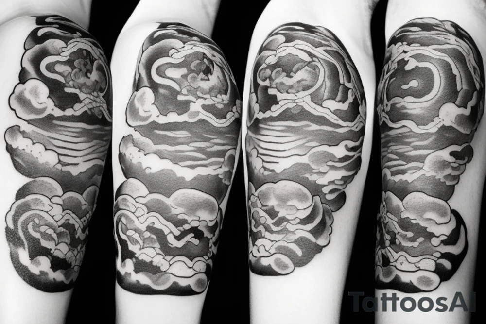 Fluffy clouds tattoo idea