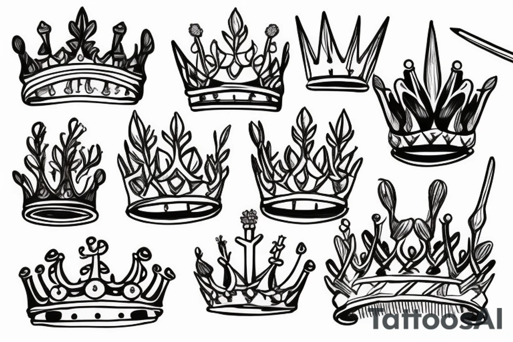 Olive branch in a crown tattoo idea