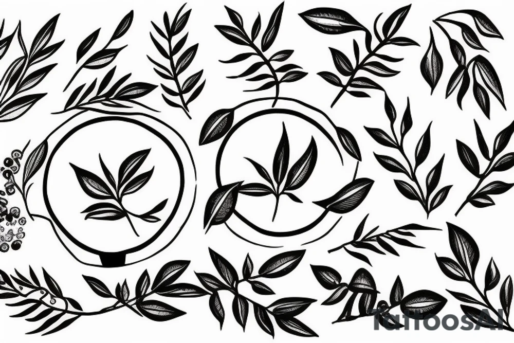 Olive branch in circle tattoo idea