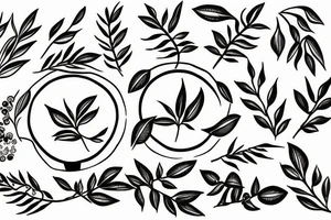 Olive branch in circle tattoo idea