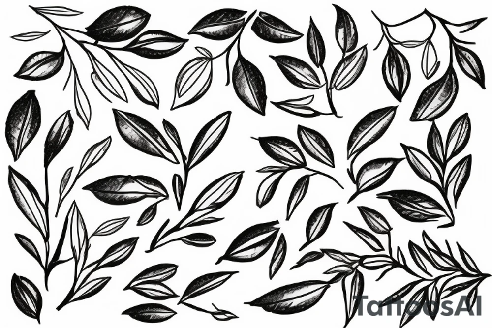 Olive branch in circle tattoo idea