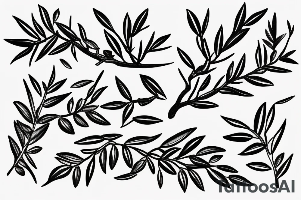 Olive tree branch tattoo idea