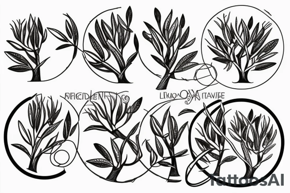 Two Olive tree branches in a circle tattoo idea