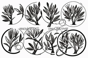 Two Olive tree branches in a circle tattoo idea
