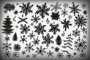 Snowflake falling on coconut trees tattoo idea