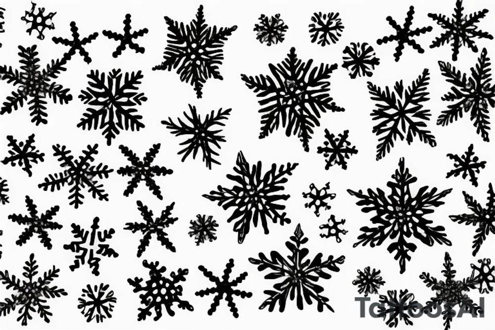 Snowflake falling on ocean tattoo idea