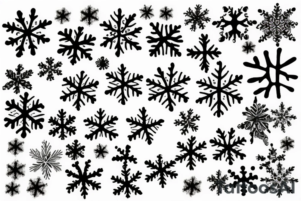 Snowflake falling on ocean tattoo idea