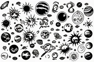 Solar system with background tattoo idea