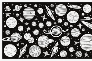 Solar system with space tattoo idea
