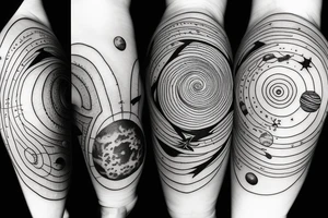 Solar system with space tattoo idea