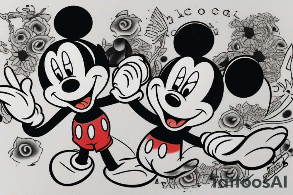mickey mouse tattoo idea