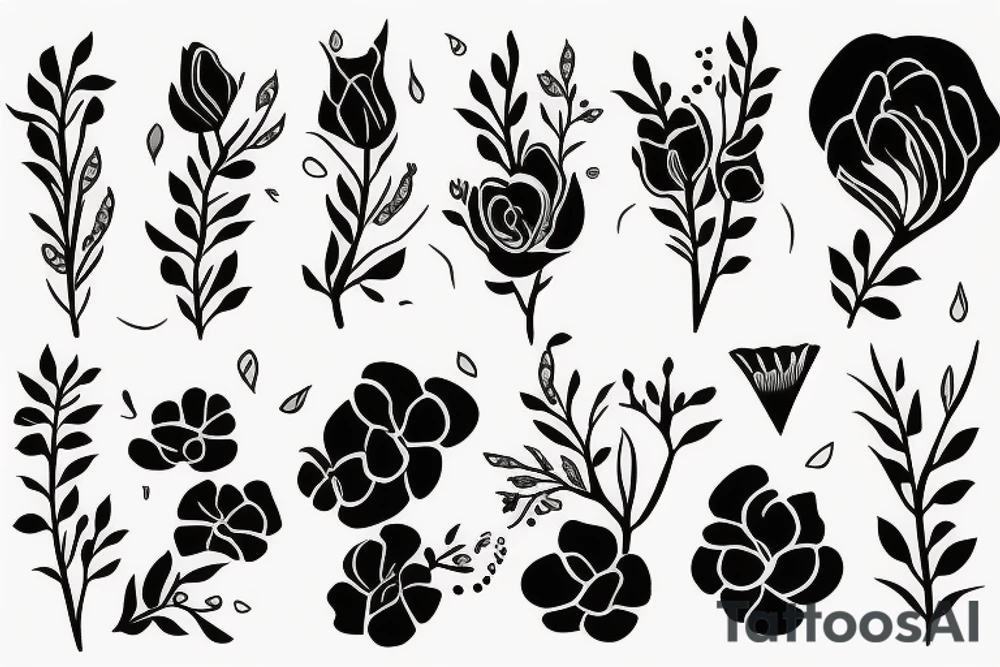 Fine line feminism flowers botánic tattoo idea