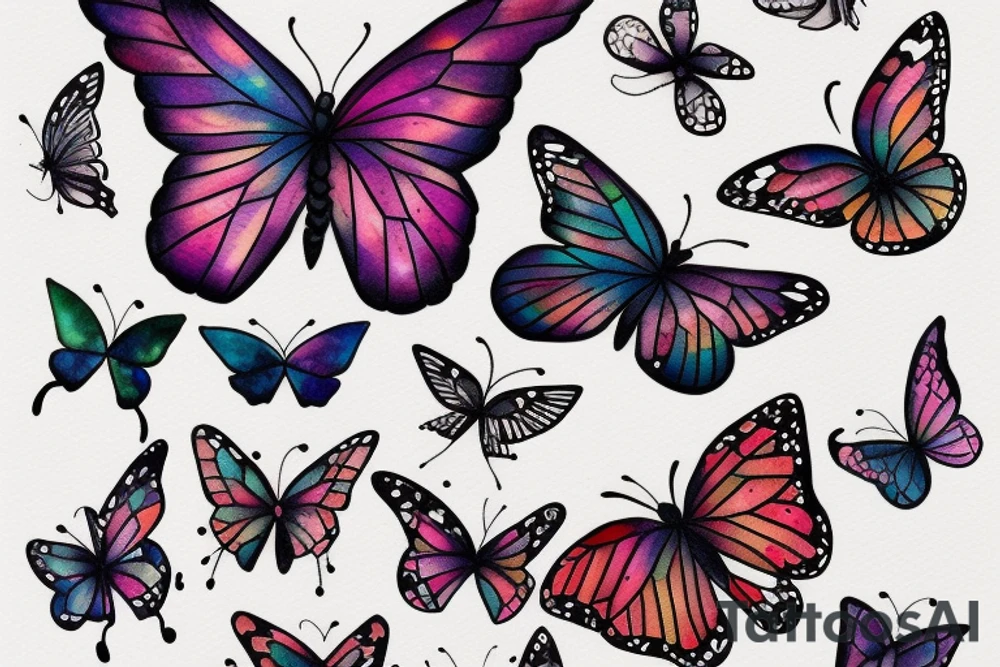Butterfly with "everything goes" quote tattoo idea