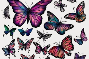 Butterfly with "everything goes" quote tattoo idea