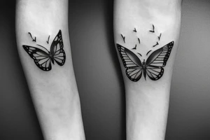 Butterfly with writing , you never walk alone tattoo idea