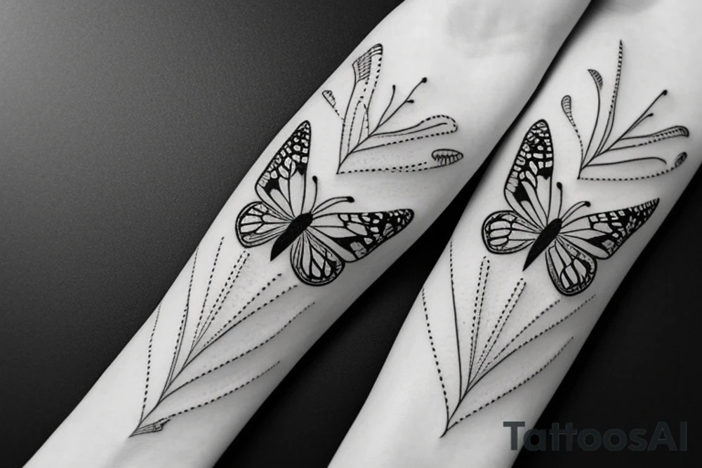 Butterfly with writing , you never walk alone tattoo idea Butterfly with writing , you never walk alone tattoo idea