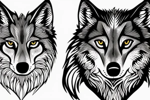 Blaxk wolf with free tattoo idea