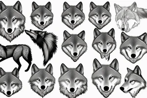 Blaxk wolf with free tattoo idea