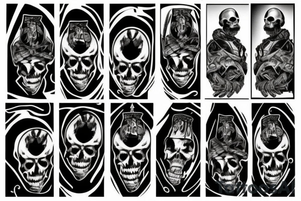 Half grand reaper half army soldier tattoo idea