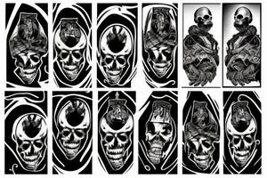 Half grand reaper half army soldier tattoo idea