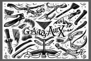 cursive axe gang tattoo idea