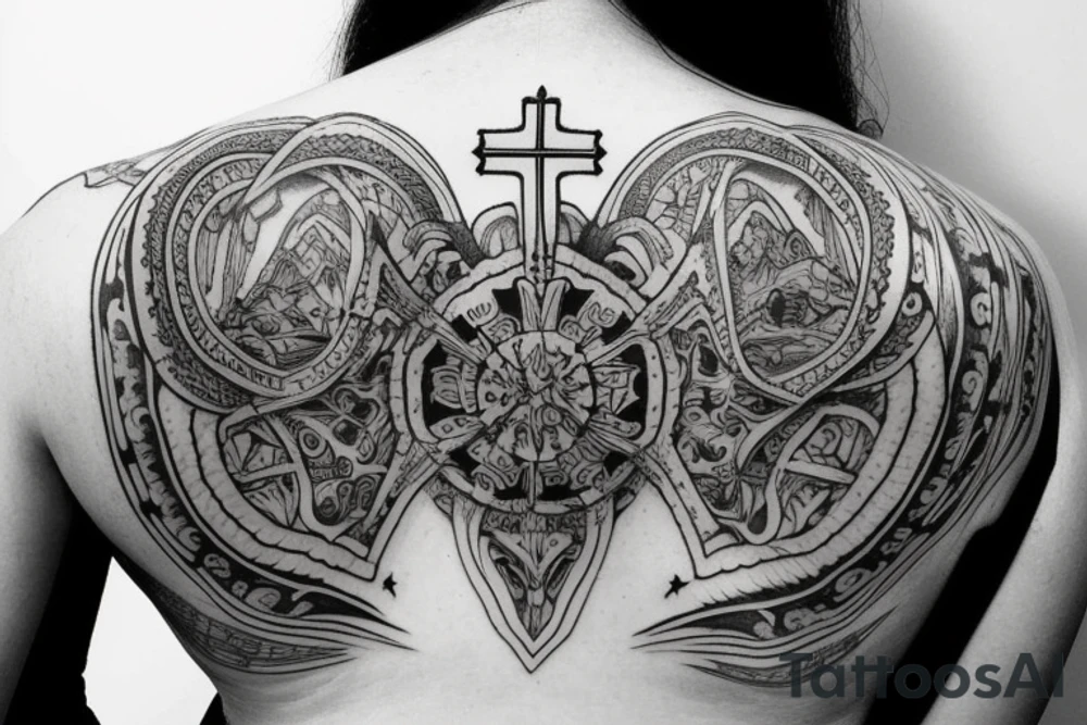 domes of the church on the back tattoo idea