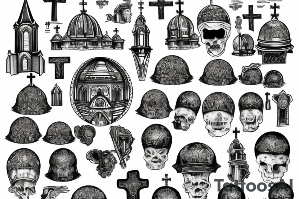 domes of the church on the back tattoo idea
