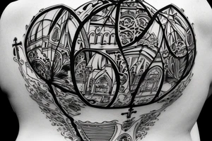 domes of the church on the back tattoo idea