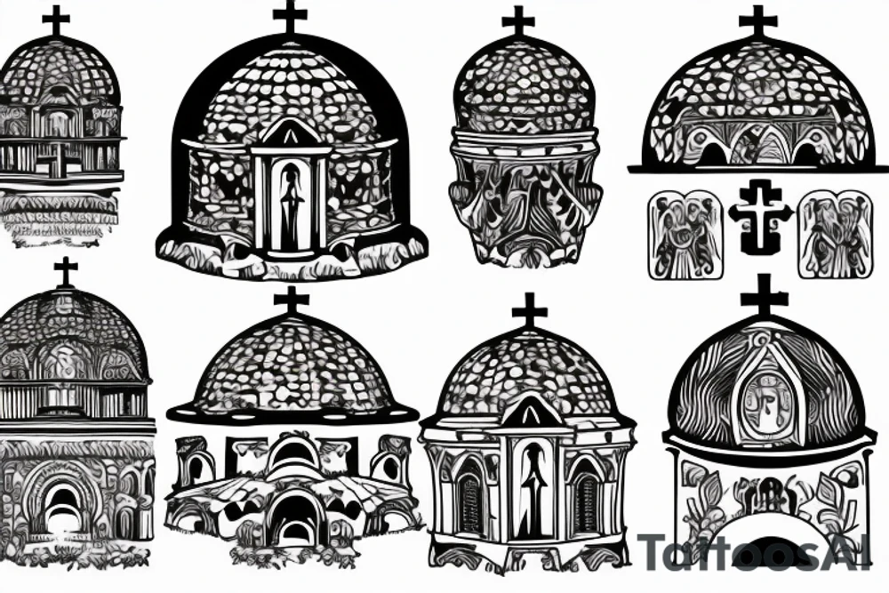 domes of the church on the back tattoo idea