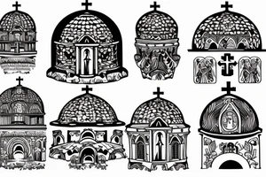 domes of the church on the back tattoo idea