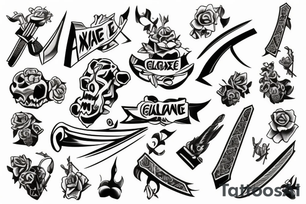 write the word axe gang tattoo idea